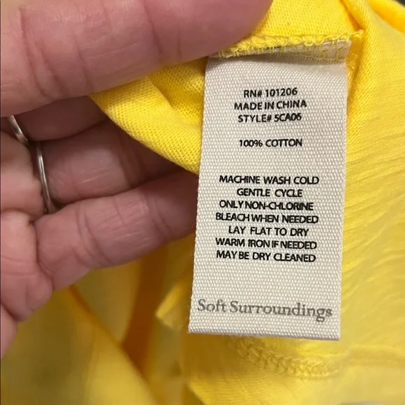 💛💛Soft Surroundings Sunny Yellow Sleeveless Button-Down Shirt💛💛 - Picture 9 of 9